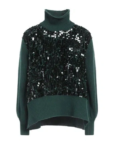 Ermanno Firenze Woman Turtleneck Green Size 4 Wool, Nylon, Polyester