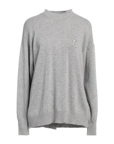 Ermanno Firenze Woman Turtleneck Grey Size 10 Viscose, Polyamide, Wool, Cashmere