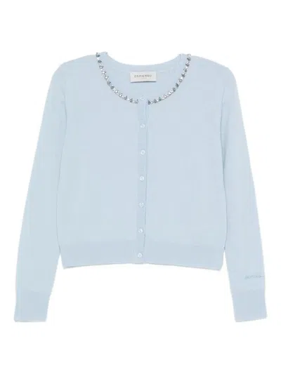 Ermanno Firenze Wool Blend Cardigan In Blue