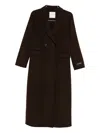 Ermanno Firenze Wool-blend Double Breasted Coat In Black