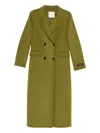Ermanno Firenze Wool-blend Double Breasted Coat In Green