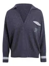 Ermanno Firenze Wool Sweater With Collar In Blue