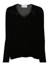 Ermanno Firenze Guipure Lace-detail Sweater In Black