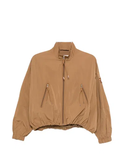 Ermanno Firenze Zip Bomber Jacket In Brown
