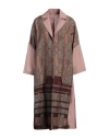 Ermanno Gallamini Woman Overcoat & Trench Coat Sage Green Size M Linen, Virgin Wool, Silk