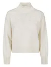 Ermanno Beige Wool Floral Sweater In White