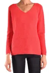 Ermanno Intricate Knit Red Sweater With Metallic Embellishments In Red