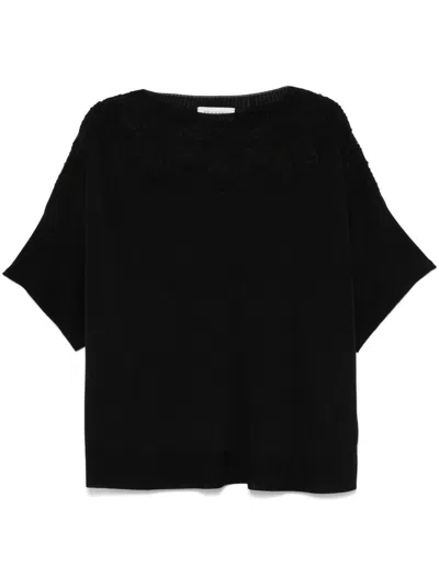 Ermanno Lace Detail T-shirt In Black