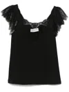 Ermanno Lace Trim Tank Top In Black