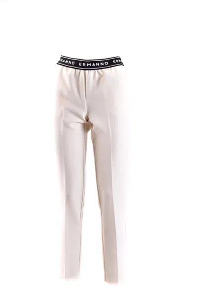 Ermanno Light Blue Pants In White