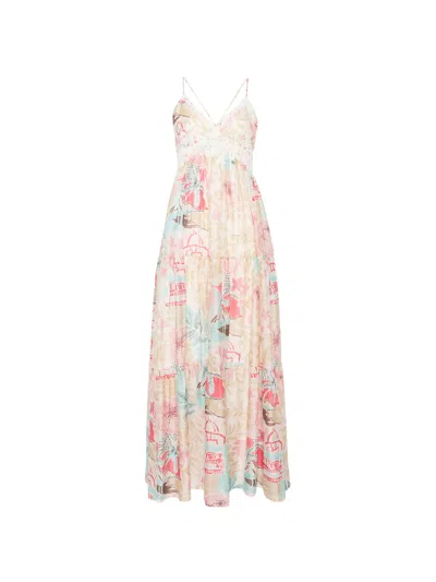 Ermanno Lyocell Polyamide Long Dress In Multi