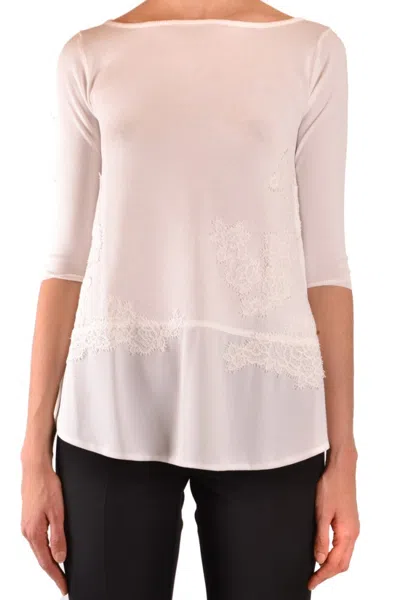 Ermanno Multicolor Sweater With Lace Appliqué In Pink