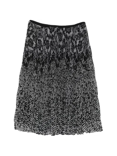 Ermanno Off White Viscose Skirt In Black