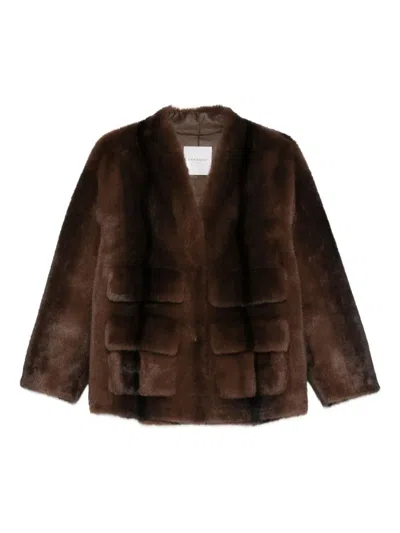 Ermanno Polyester Abrigo In Brown