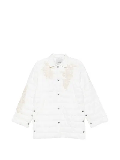 Ermanno Quilted Nylon Down Jacket In White