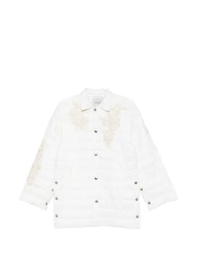 Ermanno Quilted Nylon Down Jacket In Pink