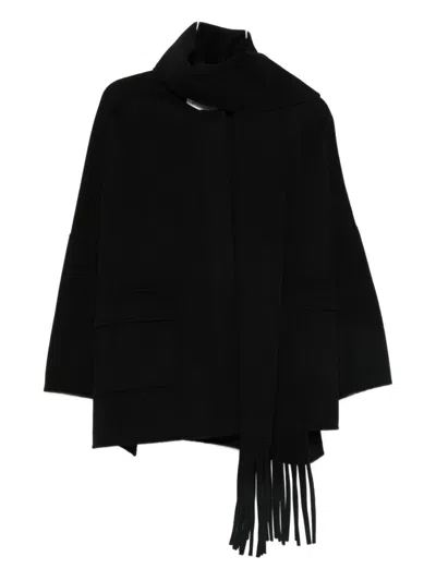 Ermanno Scarfed Cape In Black
