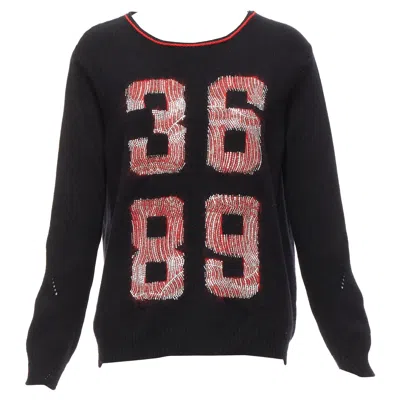Pre-owned Ermanno Scervino 100% Cashmere Mohair 3689 Black Red Sweater It40 S