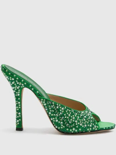 Ermanno Scervino 110mm Crystal-embellished Mules In Green