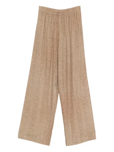 Ermanno Scervino ハイウエスト ワイドパンツ In Brown