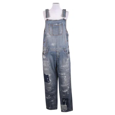 Pre-owned Ermanno Scervino 2015  Denim Jumpsuit, Size 44 (it) In Gray