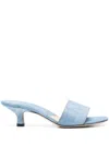 Ermanno Scervino 55mm Denim-print Sandals In Blue