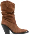 Ermanno Scervino 90mm Suede Boots In Brown