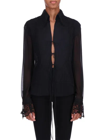Ermanno Scervino Ruffle Detailed Tie In Black