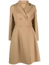 Ermanno Scervino A-line Double-breasted Wool Coat In Brown