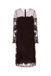 Ermanno Scervino Abito Midi Pizzo In Bitterchocolate