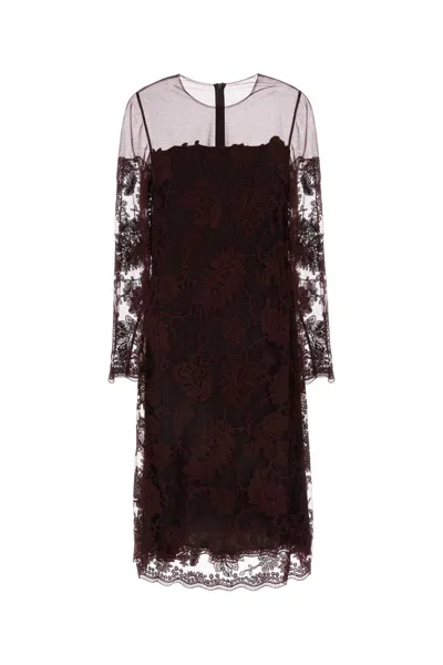 Ermanno Scervino Abito Midi Pizzo In Purple