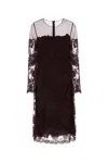Ermanno Scervino Abito Midi Pizzo In Nero