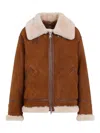 Ermanno Scervino Shearling Coat In Brown