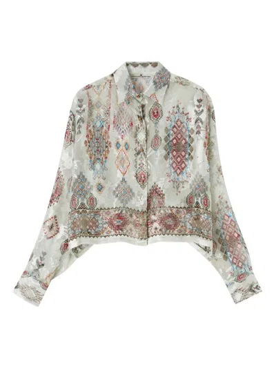Ermanno Scervino Abstract Pattern Shirt In Gray
