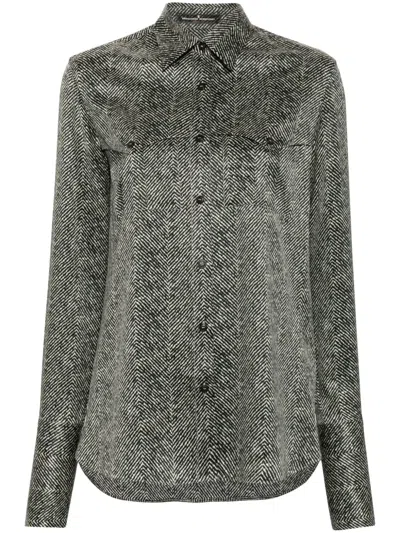 ERMANNO SCERVINO ABSTRACT-PRINT SILK SHIRT