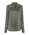 Ermanno Scervino Herringbone Pattern Silk Shirt In Gray