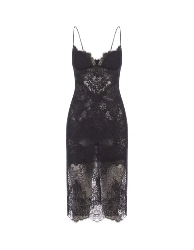 Ermanno Scervino All-over Black Lace Lingerie Dress