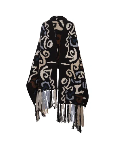 ERMANNO SCERVINO ALPACA MIX SCARF WITH JACQUARD PATTERN