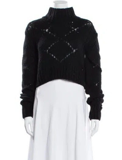 Pre-owned Ermanno Scervino Alpaca Mock Neck Sweater W/ Tags In Black