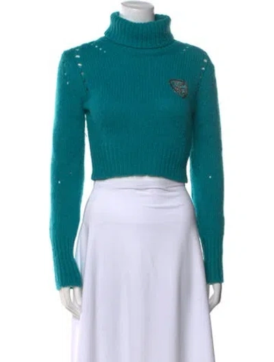 Pre-owned Ermanno Scervino Alpaca Turtleneck Sweater In Blue