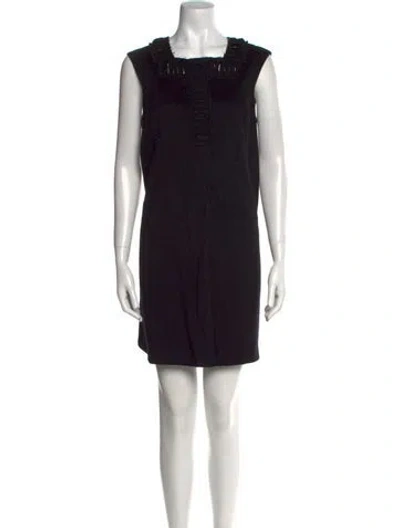 Pre-owned Ermanno Scervino Angora Mini Dress In Black