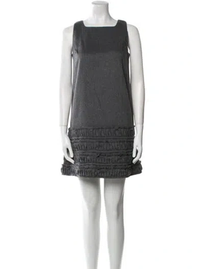 Pre-owned Ermanno Scervino Angora Mini Dress In Gray