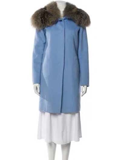 Pre-owned Ermanno Scervino Angora Parka In Blue