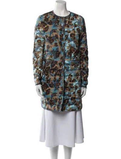 Pre-owned Ermanno Scervino Animal Print Coat In Blue