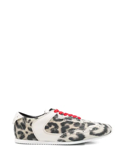 Ermanno Scervino Animal Print Lace-up Sneakers In Multi
