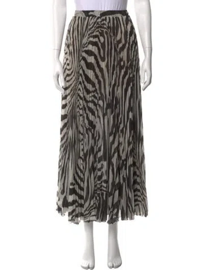 Pre-owned Ermanno Scervino Animal Print Long Skirt In Black