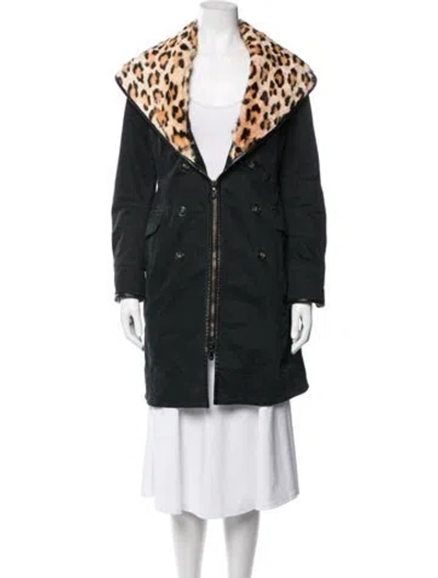 Pre-owned Ermanno Scervino Animal Print Parka In Black