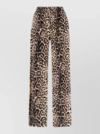 Ermanno Scervino Animal Print Wide Leg Lightweight Trousers