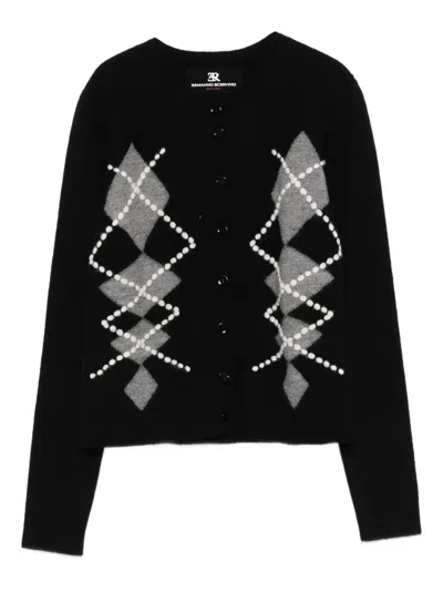 Ermanno Scervino Long-sleeved Button-up Cardigan In Black
