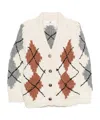 Ermanno Scervino Argyle-pattern Buttoned Cardigan In White